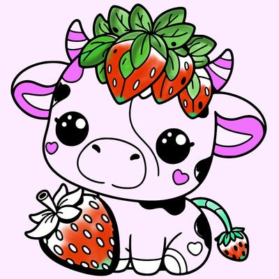 cute strawberry cow