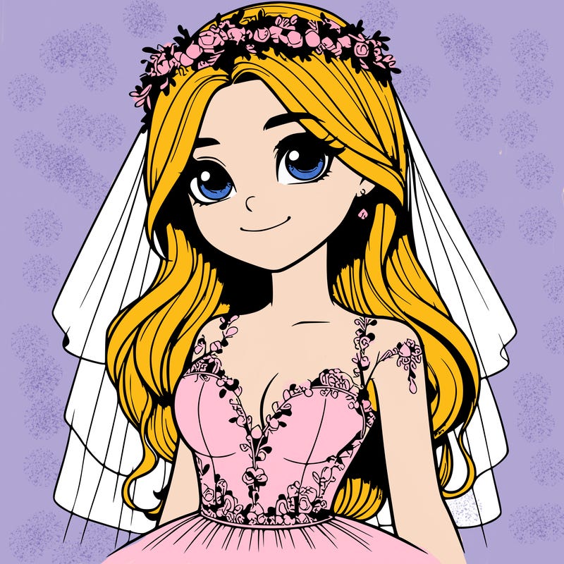 realistic girl in a wedding dress