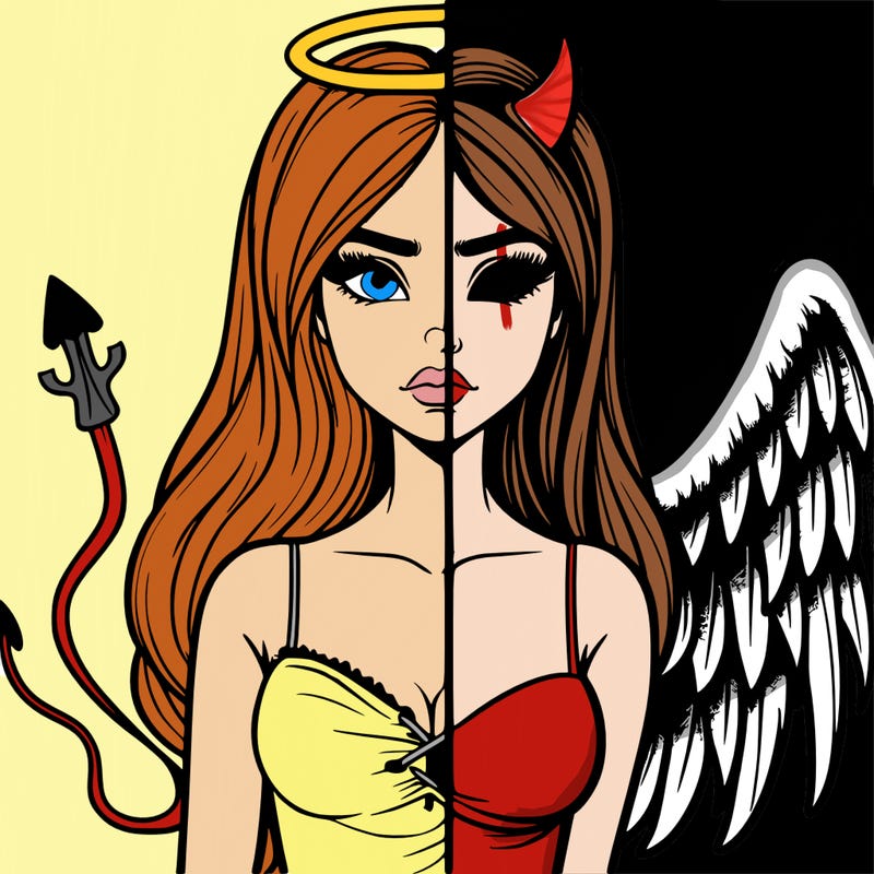 devil vs angel realistic girl
