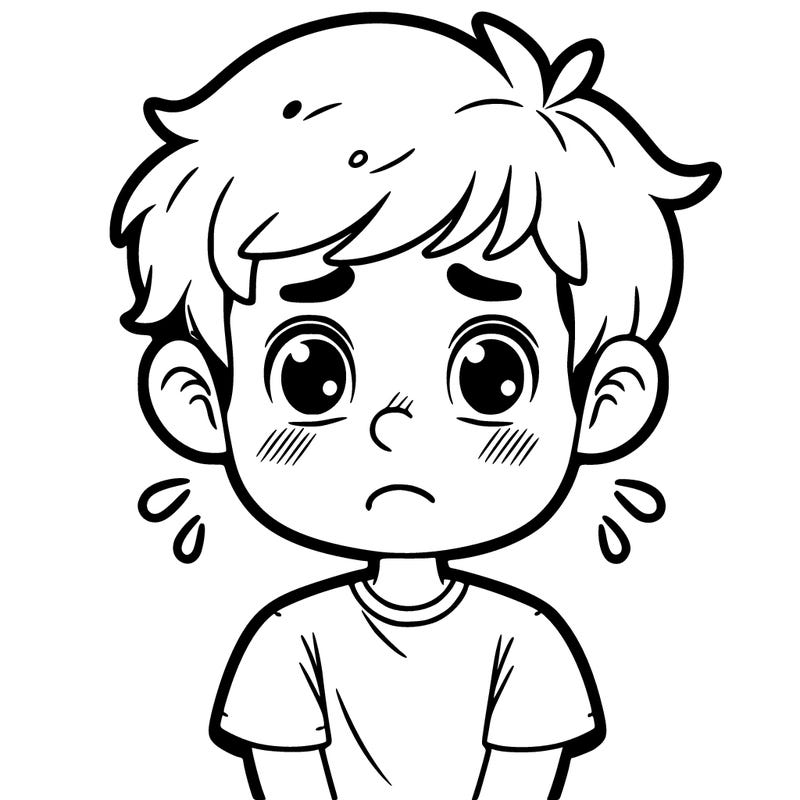 a boy with a embarrassed look on her face