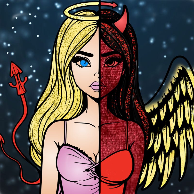 devil vs angel realistic girl