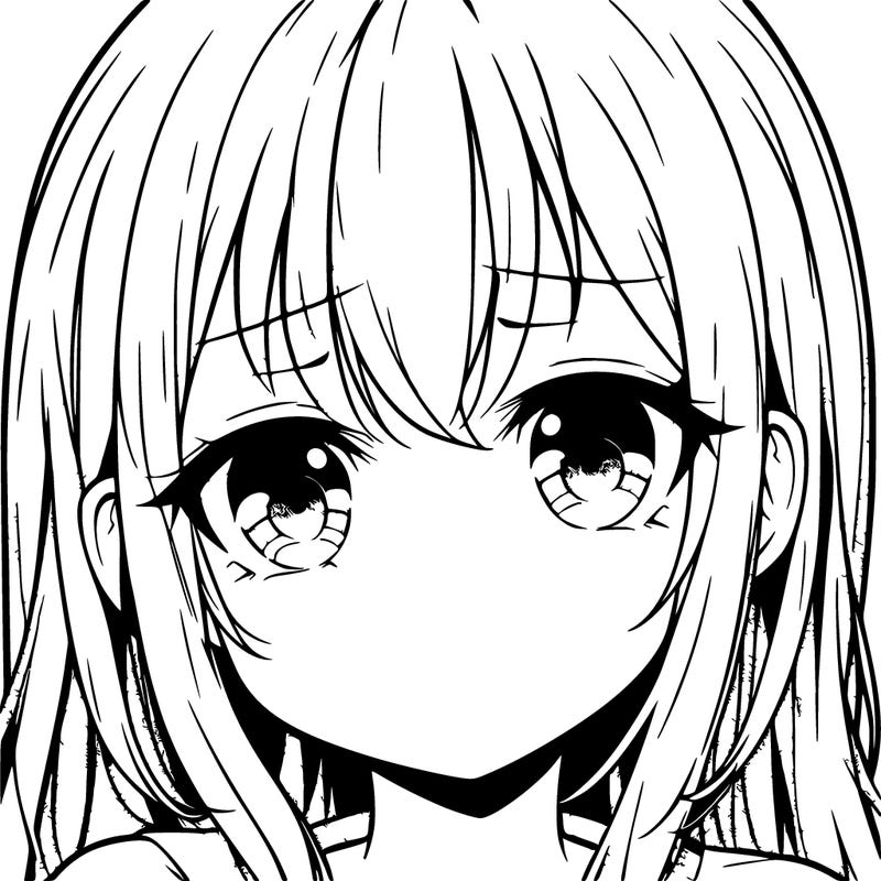 anime girl face closeup, sad expression