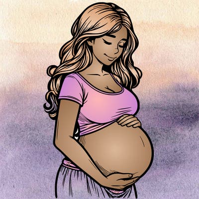 woman heavily pregnant realistic