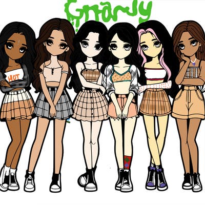 a group of girls realistic