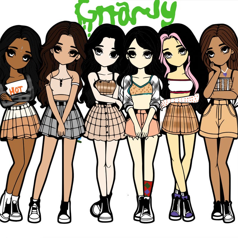 a group of girls realistic