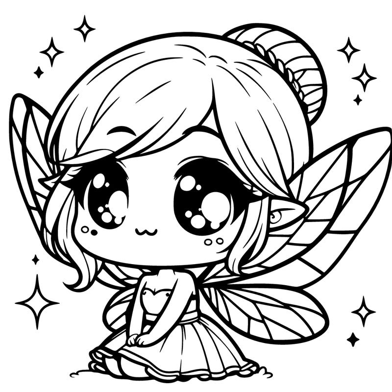 cute chibi girl fairy