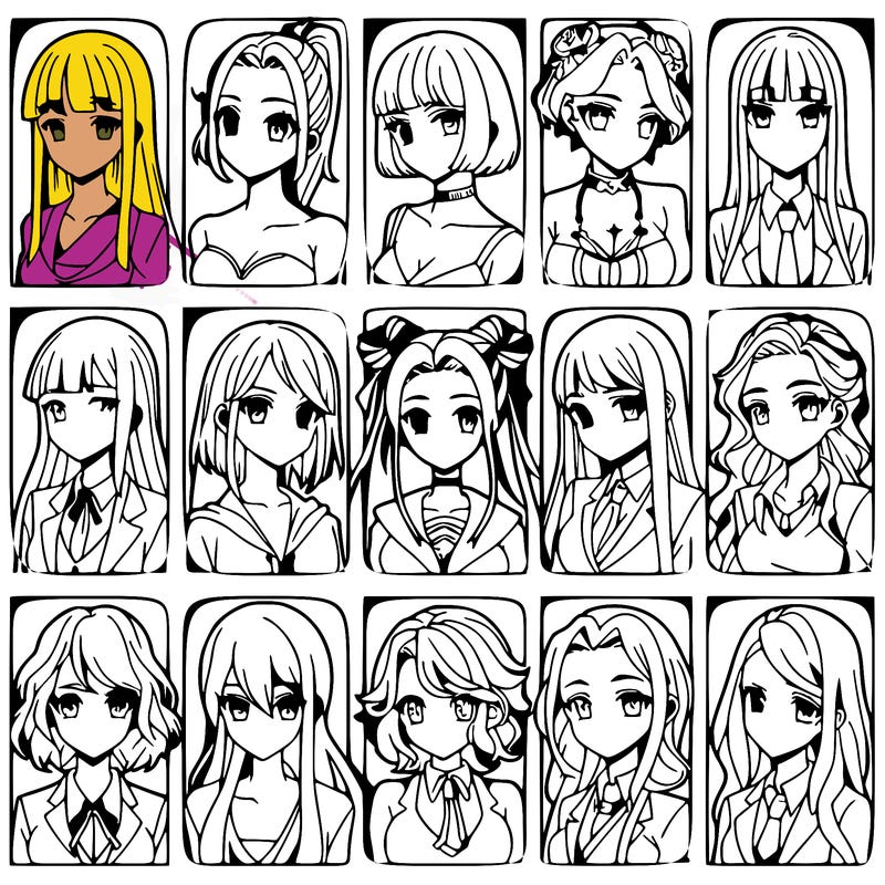 girls that look diffrent anime