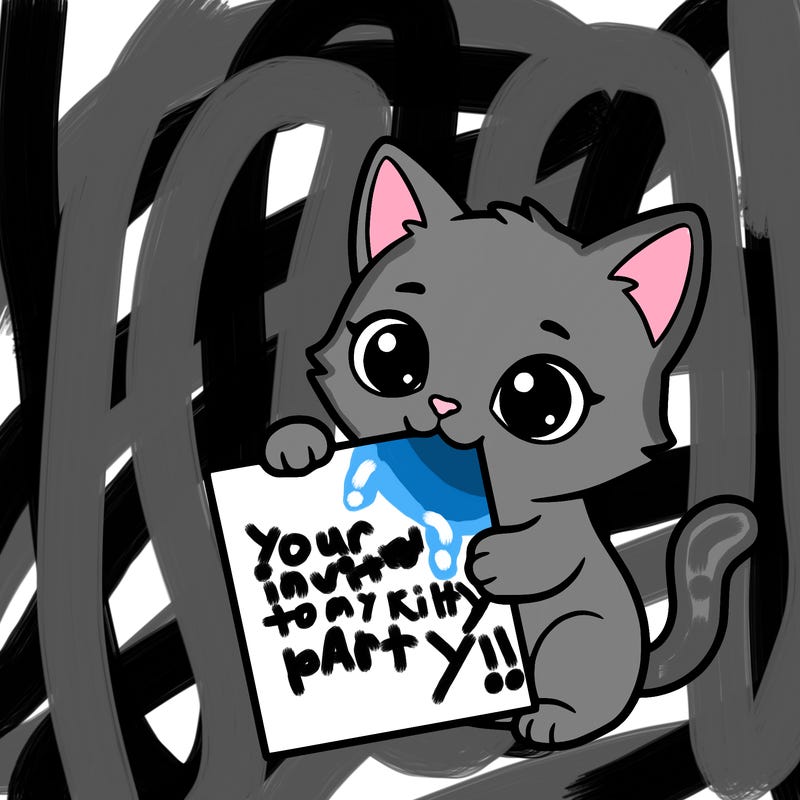 a small cat with a blank sheet of paper in its hand. the cat is sooooooo cute!