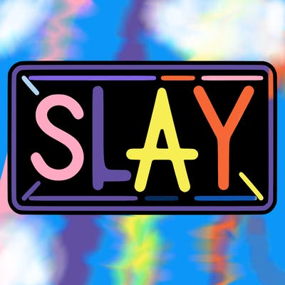 neon slay sign