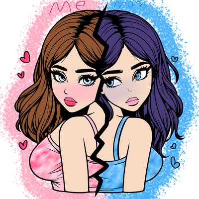 realistic girl split