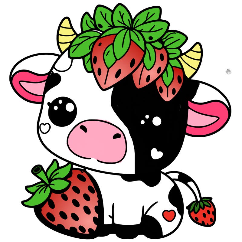cute strawberry cow