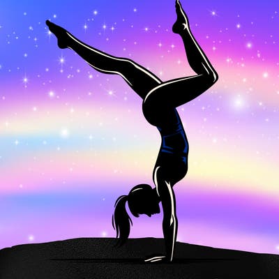 female handstand siluete