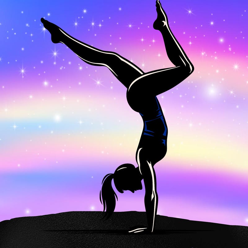 female handstand siluete