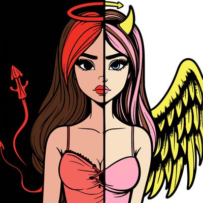 devil vs angel realistic girl