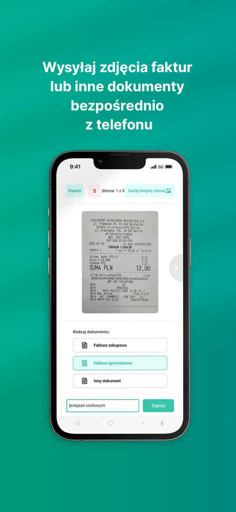 Scanye - Scanye mobile app interface showing a scanned receipt for digital accounting and document management