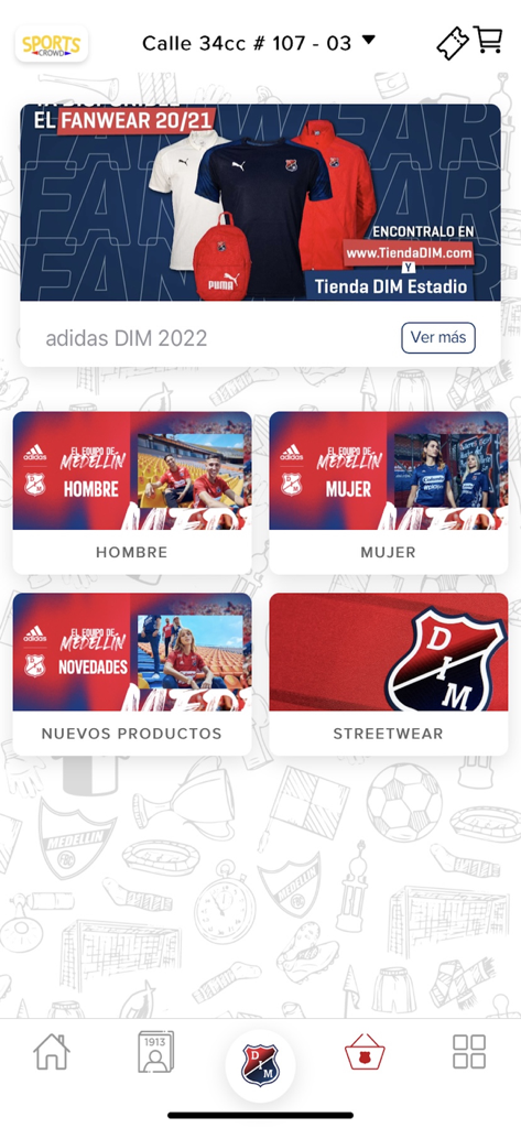 DIM Plus - DIM Plus app official store interface showing apparel categories for men, women, new products, and streetwear