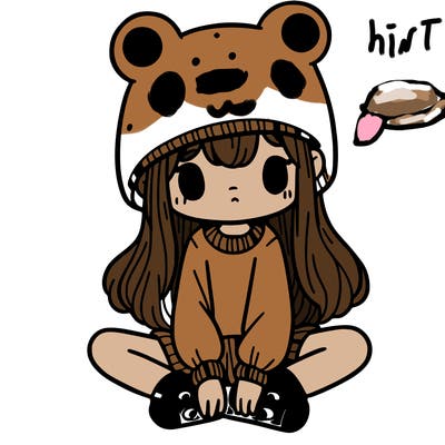 a girl wearing a frog hat and some frog socks