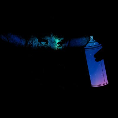 a realistic girl, spray painting