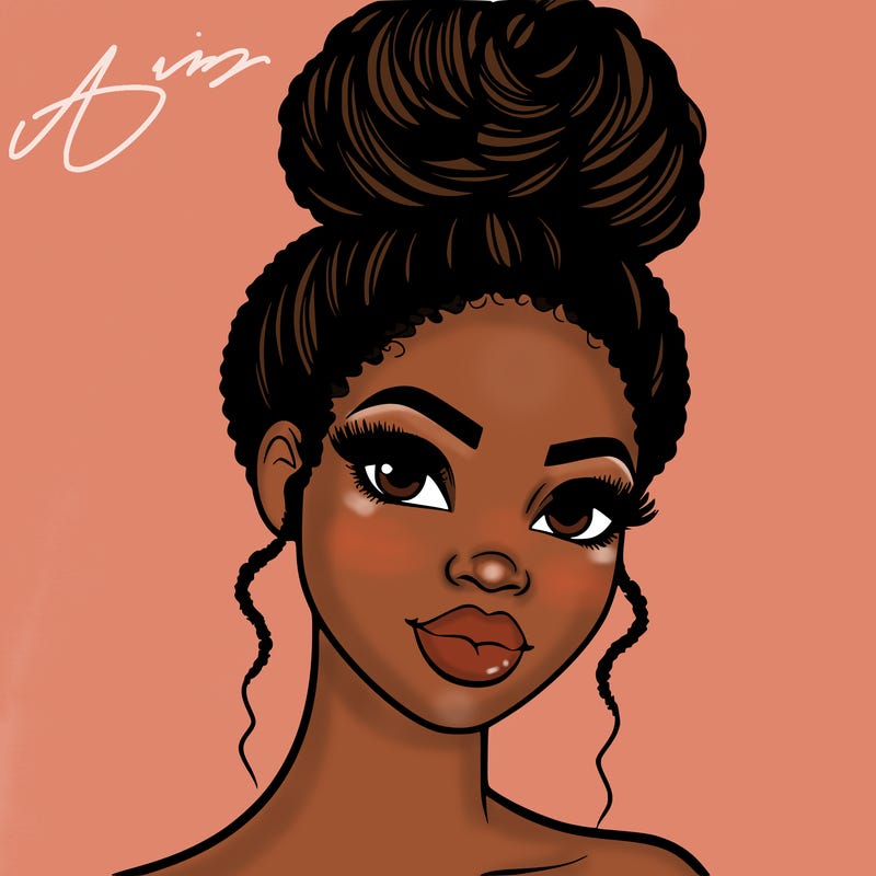 beautiful black woman with an up do hairstyle