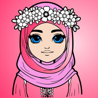 realistic girl with flower crown