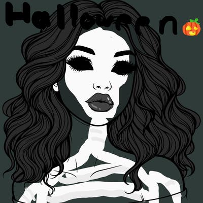 realistic girl with wavy hair and lips