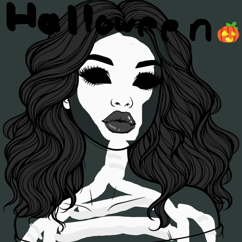 realistic girl with wavy hair and lips