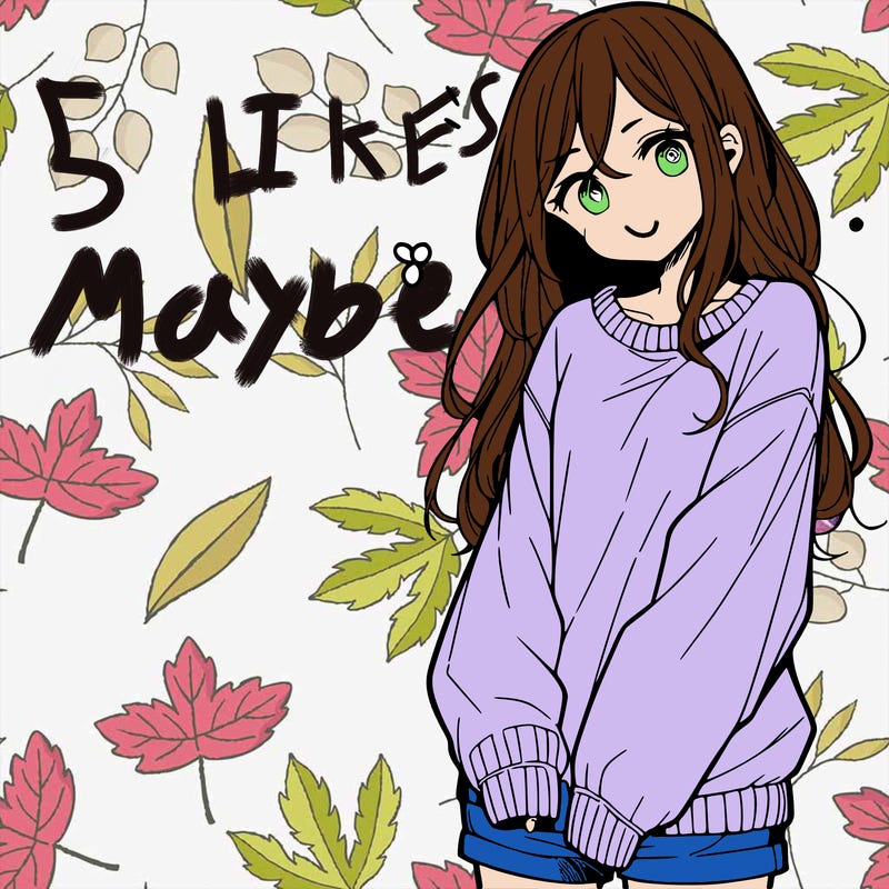 manga teen girl  in a sweater and baggy pants