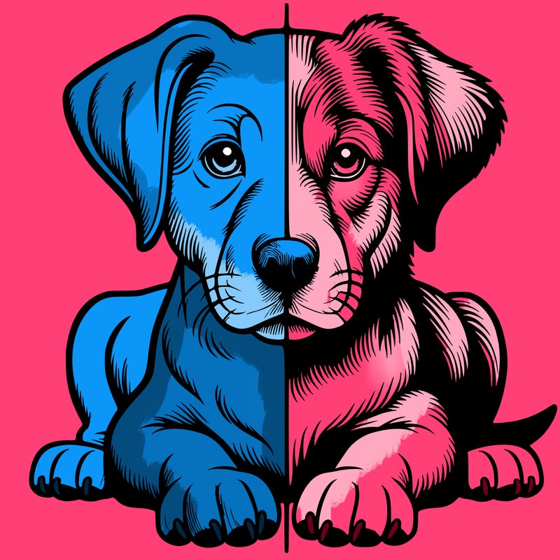 realistic dog split picture