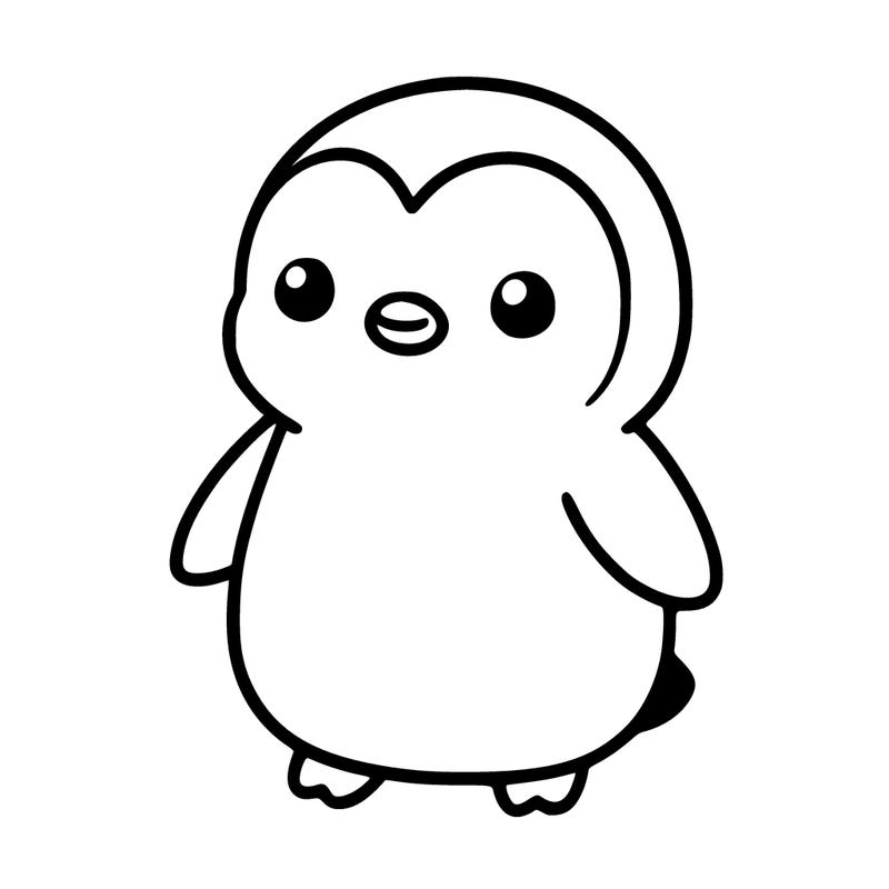 cute white penguin no background