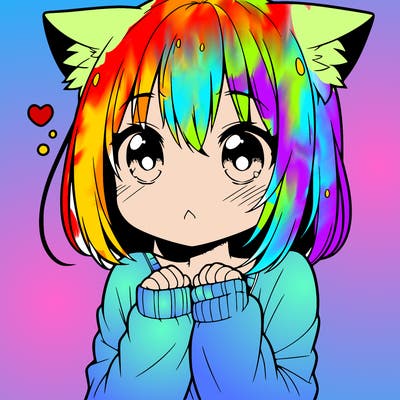 shy anime catgirl