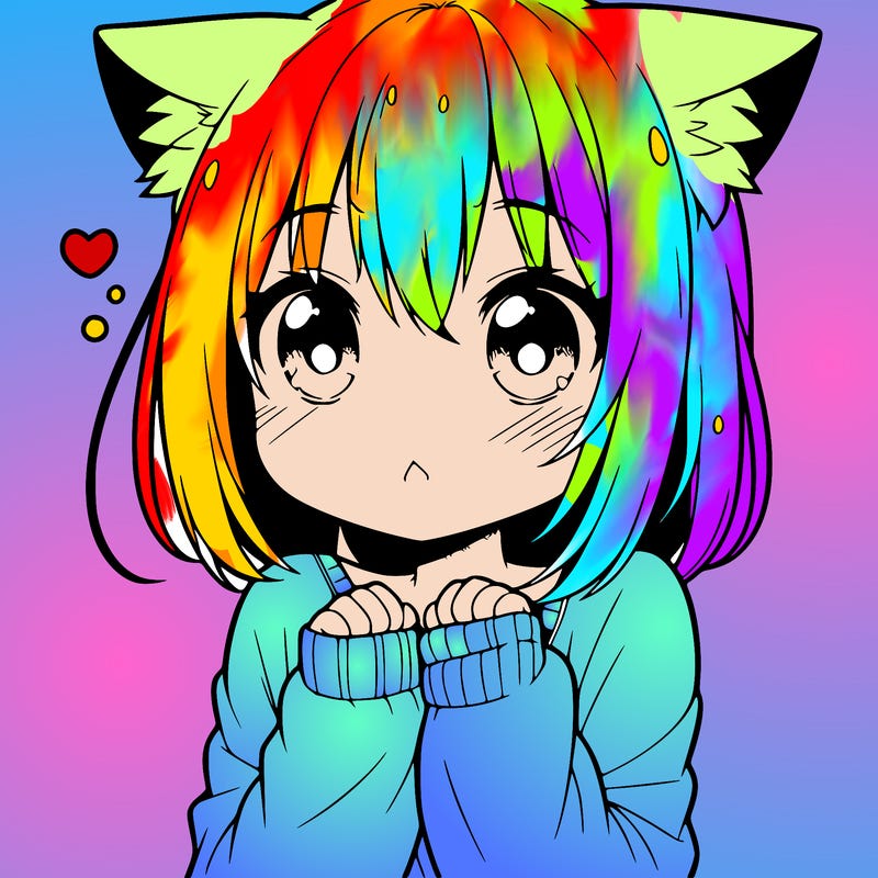 shy anime catgirl