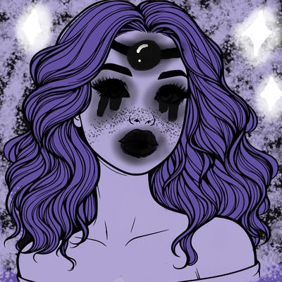 realistic girl with wavy hair and lips