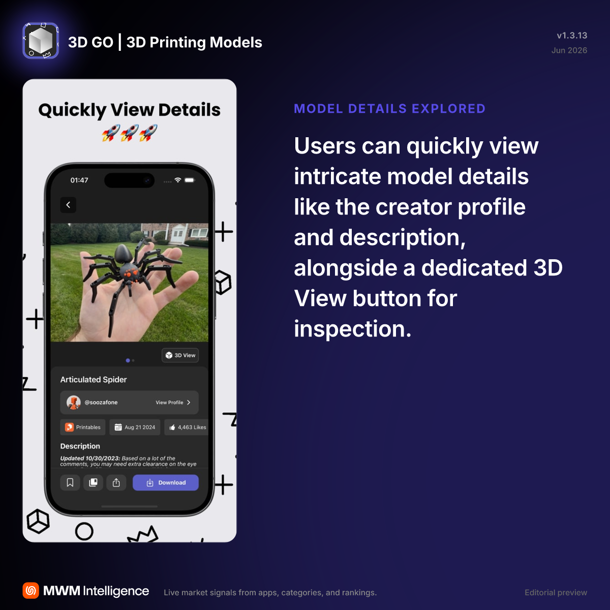 3D GO | 3D Printing Models - Utilities App | MWM