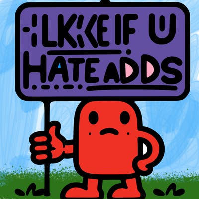 sign that says like if u hate adds