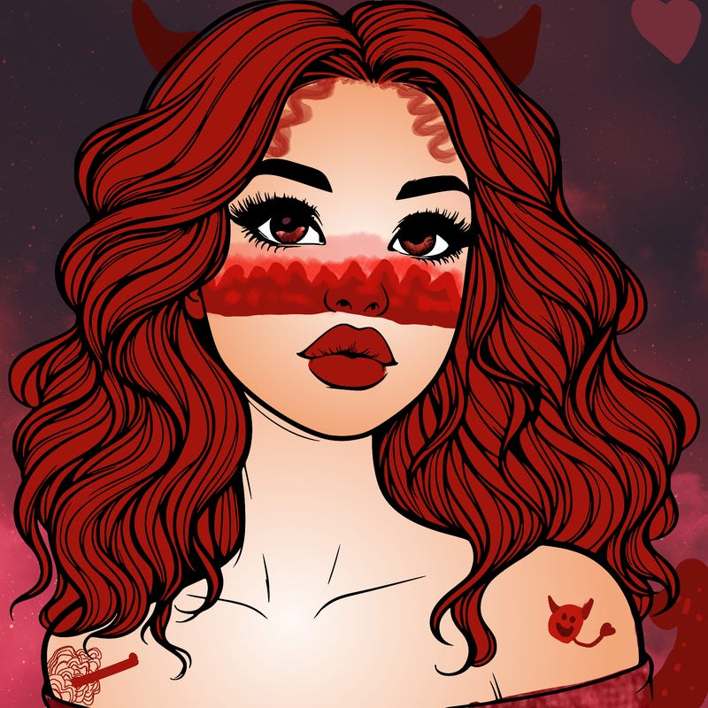 realistic girl with wavy hair and lips