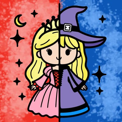 split princess and witch