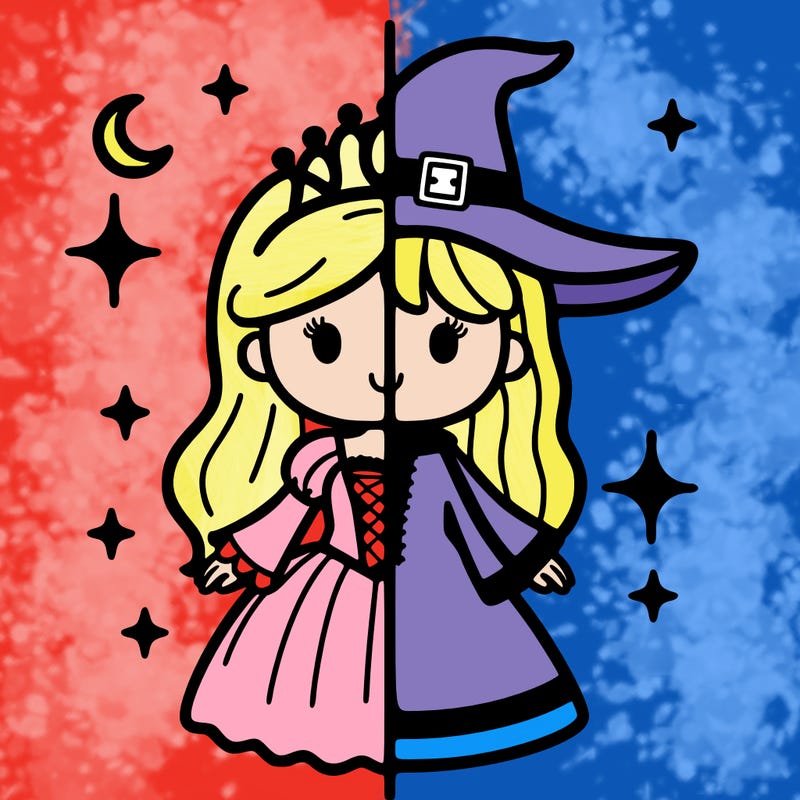 split princess and witch