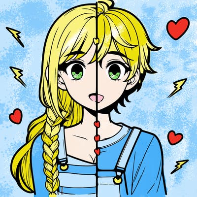 realistic girl boy split