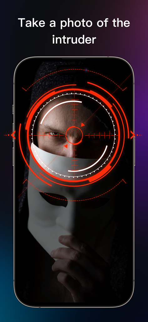 GalleryVault -Hide Photo Video - GalleryVault app interface showing a break-in alert feature that takes a photo of an unauthorized user
