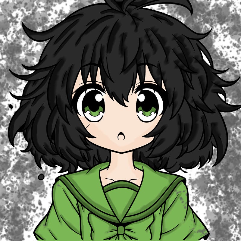 anime girl with fluffy hair