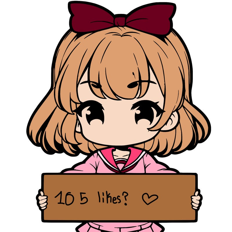 cute anime girl holding a sign