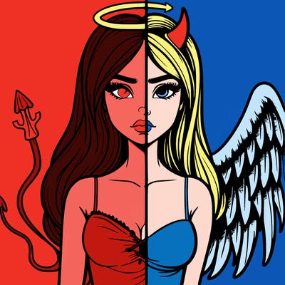 devil vs angel realistic girl