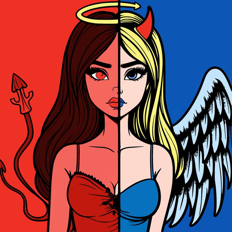 devil vs angel realistic girl