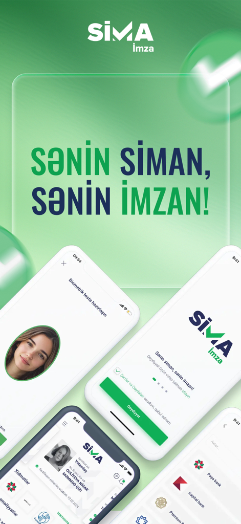 App mobile Sima Imza che visualizza servizi di riconoscimento facciale biometrico e identità digitale