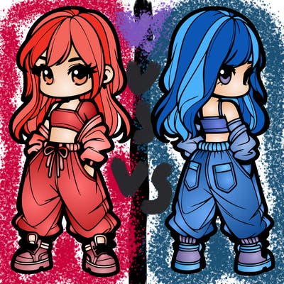 girl in crop top and baggy pants