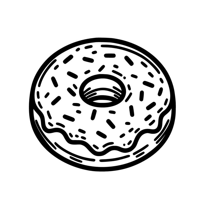 simple donut for coloring