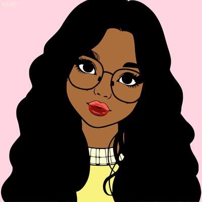 girl with long hair and freckles and glasses realistic