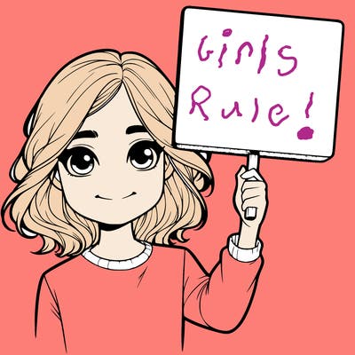 realistic girl holding up a sign