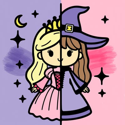 split princess and witch