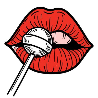 lips with lollipop